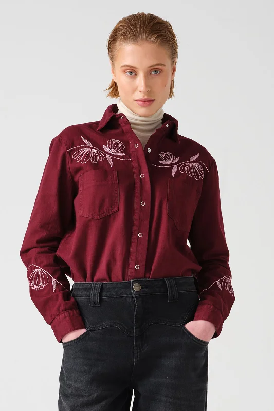 Flor Ray Shirt in Burgundy