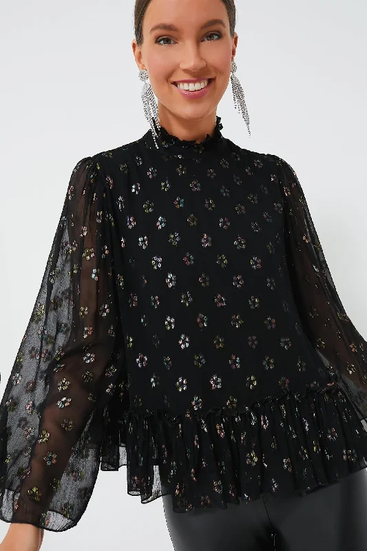 Black Kala Peplum Blouse